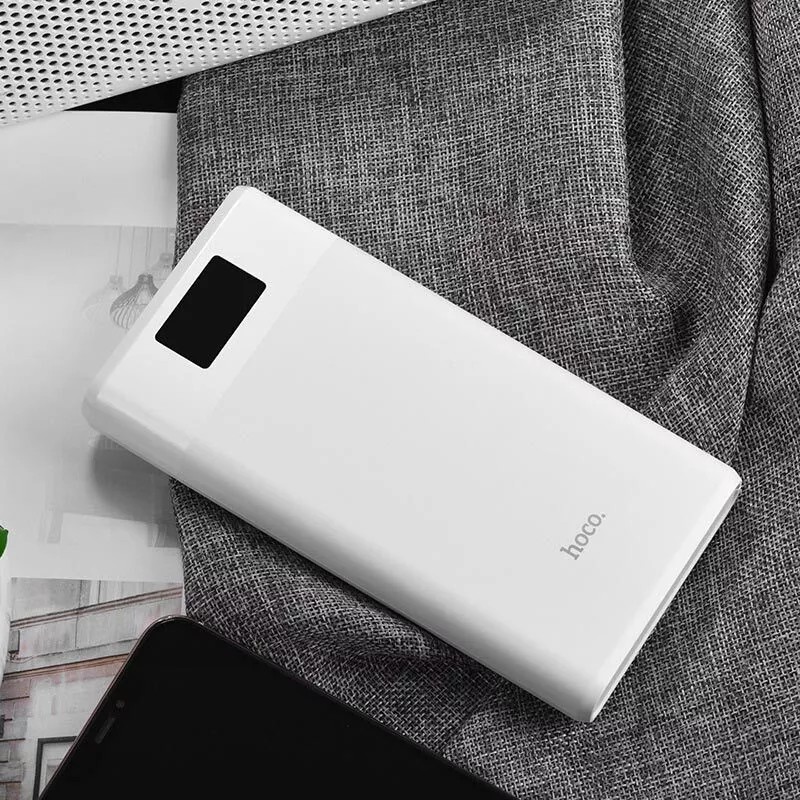 Аккумулятор внешний универсальный Hoco B35E-30000 mAh Entourage mobile Power bank (2USB: 5V-2.0A) White Белый