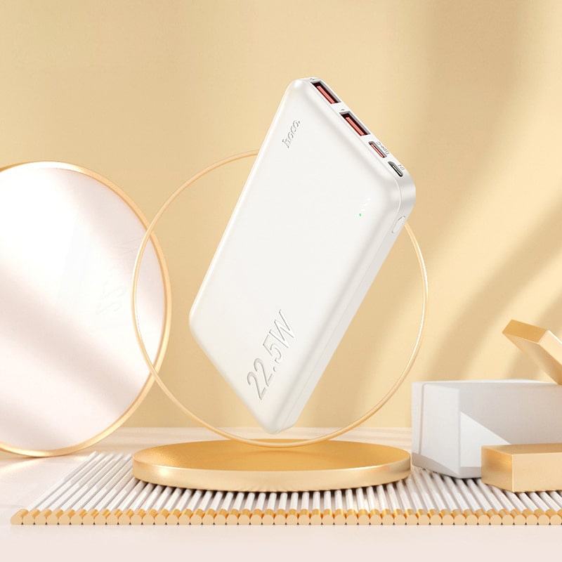 Аккумулятор внешний универсальный Hoco J101 10000 mAh Astute PD22.5W+QC3.0 power bank (2USB:5V-4.5A/ Type-C: 5V-2.4A) Белый