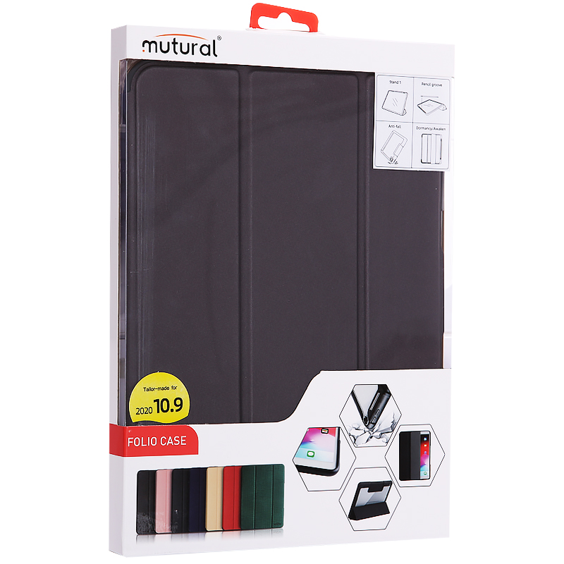 Чехол-подставка Mutural Folio Case Elegant series для iPad Air (10.9") 2020г. кожаный (MT-P-010504) Графитовый