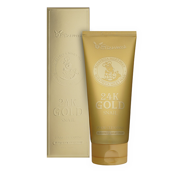 Elizavecca 24K Gold Snail Cleansing Foam Пенка для умывания с колоидным золотом и муцином улитки