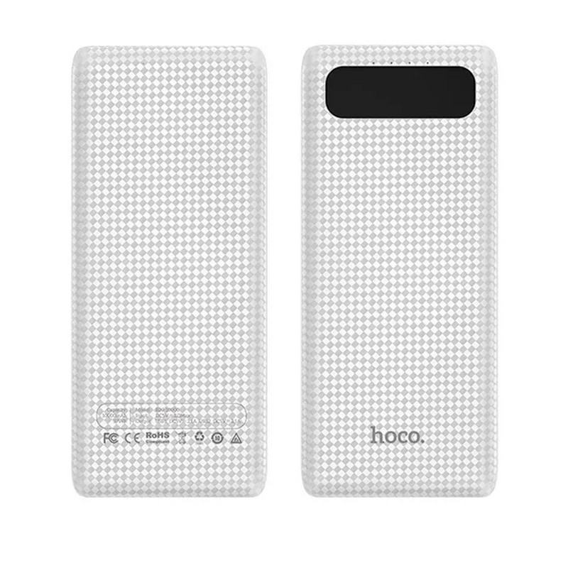 Аккумулятор внешний универсальный Hoco B20A-20000 mAh Mige Power Bank (USB: 5V-2.1A) White Белый