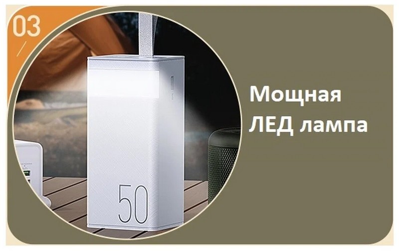 Аккумулятор внешний универсальный Remax RPP-321 50000 mAh Chinen series Super Fast Charg 22.5W/PD20W/QC3.0 power bank (2USB:5V-3.0A Max) Белый