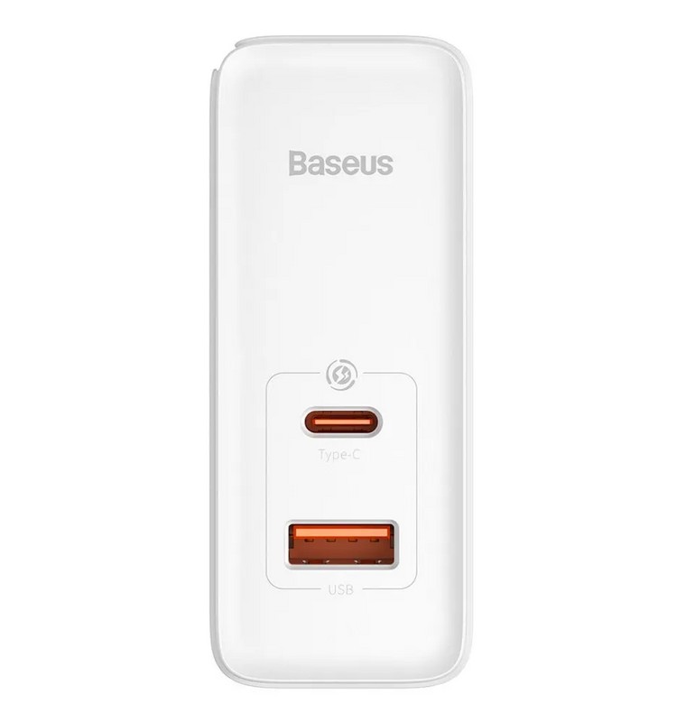 Адаптер питания Baseus GaN5 Pro Fast Charger C+U 100W EU с кабелем Type-C to Type-C 1m 100W (USB+Type-C: 5V 3.0A) CCGP090202 Белый