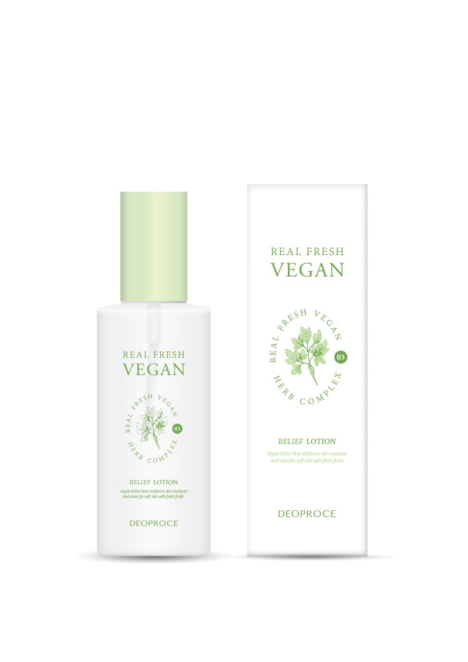 DEOPROCE REAL FRESH VEGAN RELIEF LOTION Увлажняющий лосьон для лица с растительными экстрактами