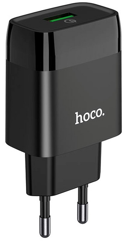 Адаптер питания Hoco C72Q Glorious single port QC3 charger Apple&Android (USB: 5V max 2.4A) Черный