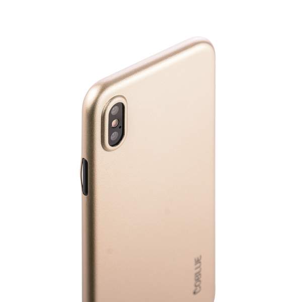 Чехол-накладка супертонкая Coblue Slim Series PP Case & Glass (2в1) для iPhone XS/ X (5.8") Золотистый