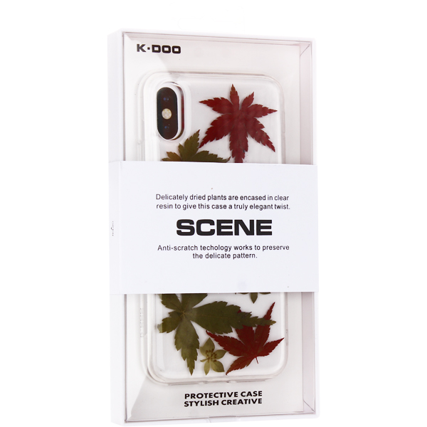 Чехол-накладка силиконовая KZDOO Scene TPU+Lucite для Iphone XR (6.1") Листья