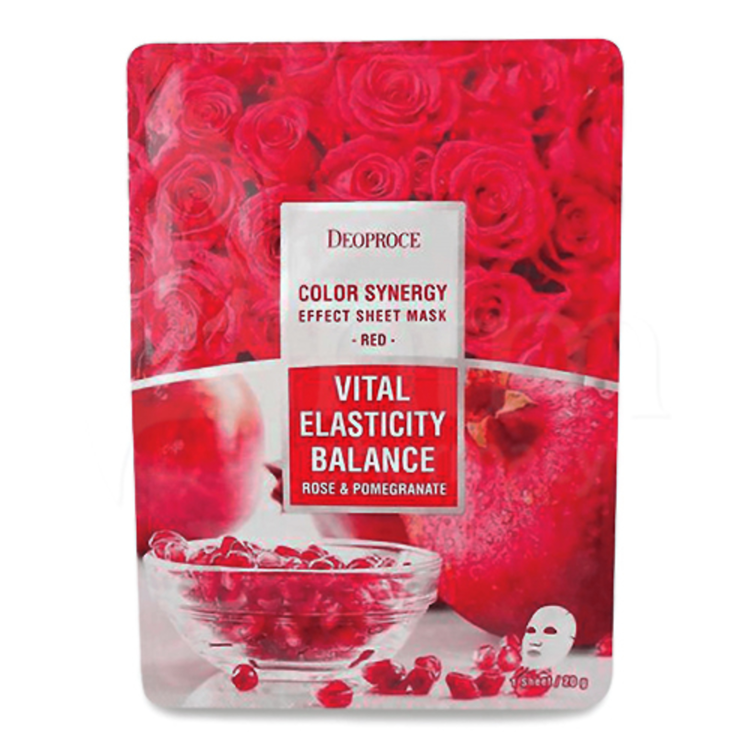 Deoproce Маска тканевая с экстрактом граната и роз - Color synergy effect sheet mask red, 20г