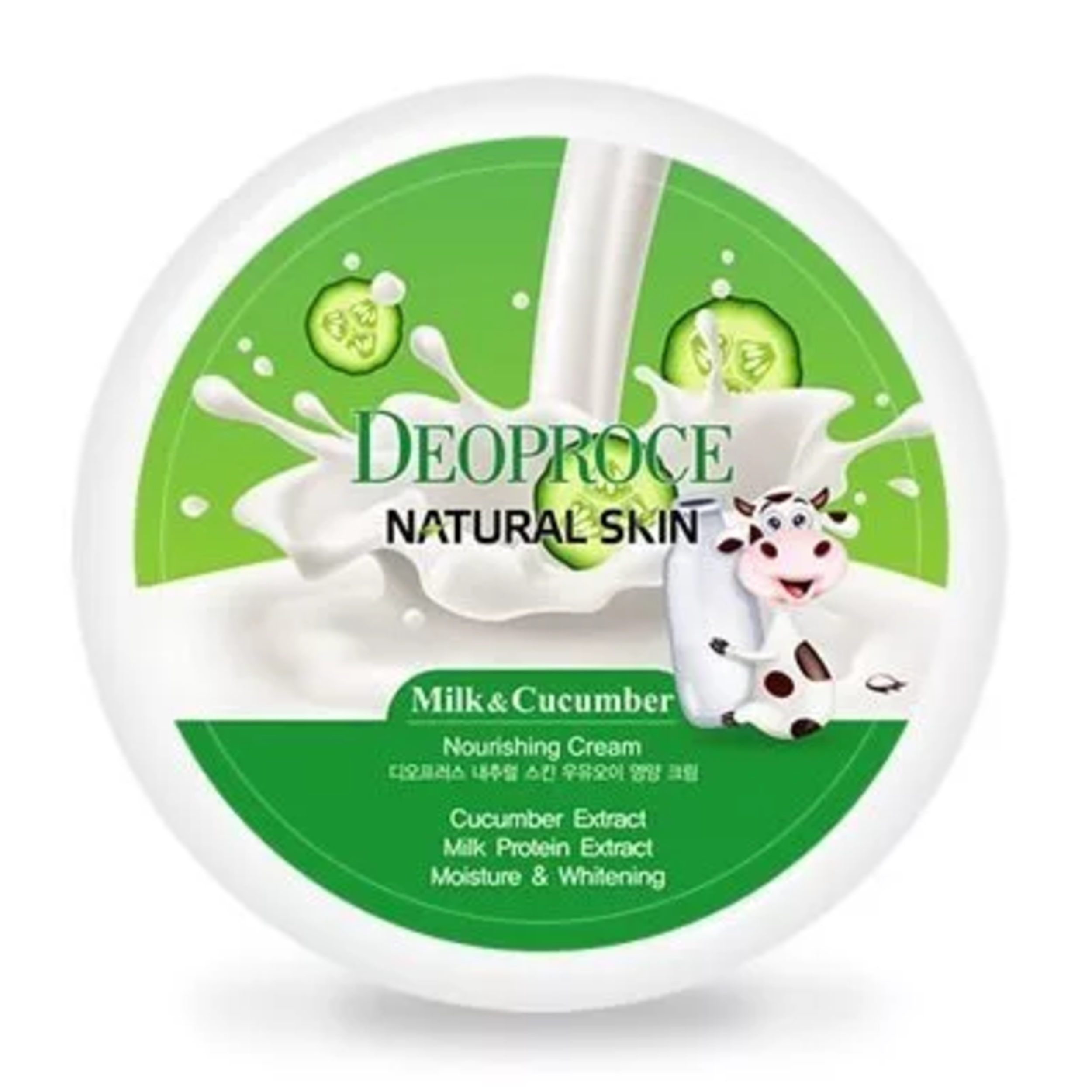 Deoproce Крем для лица и тела с огурцом и молоком - Skin nourishing cream milk cucumber, 100г