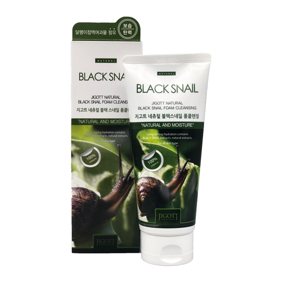 JIGOTT Natural Black Snail Foam Cleansing Очищающая пенка с муцином черной улитки