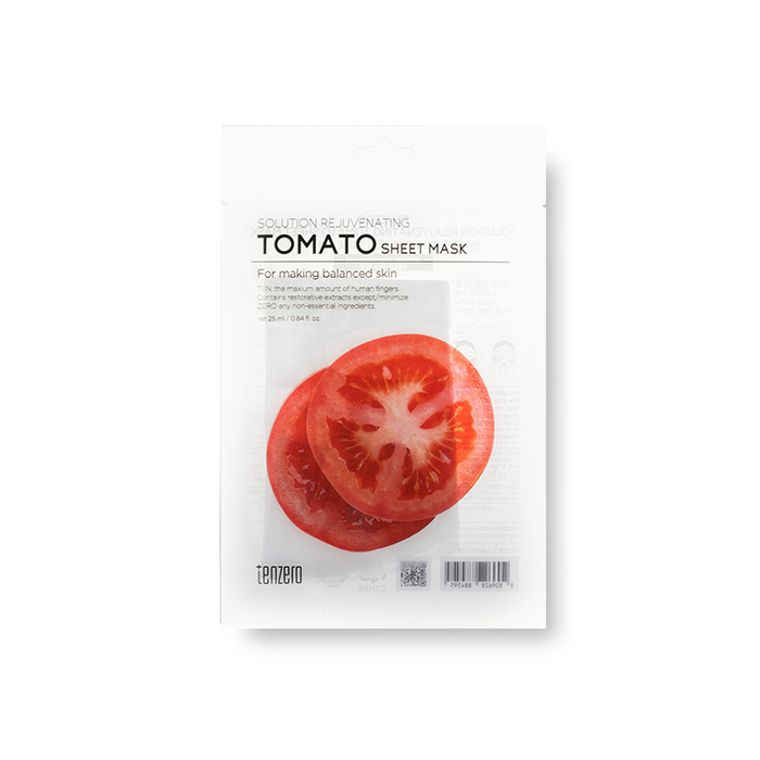 TENZERO SOLUTION REJUVENATING TOMATO SHEET MASK Восстанавливающая тканевая маска для лица с экстрактом томата 25мл