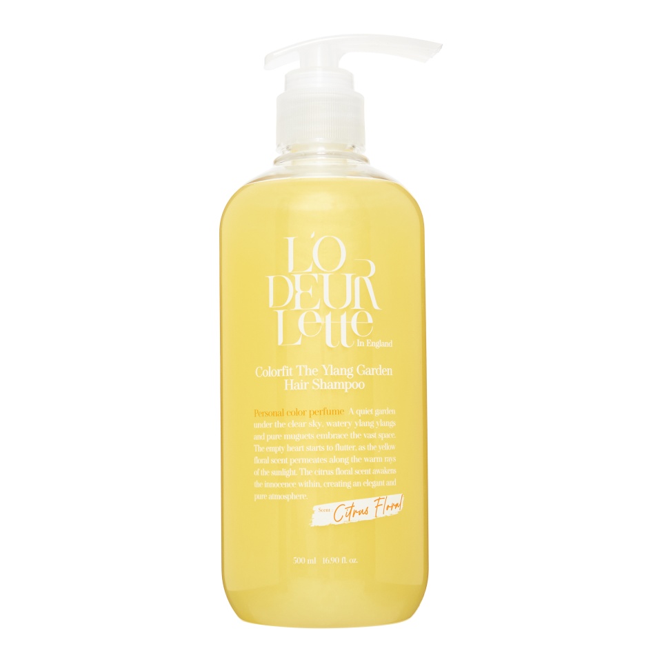 L'ODEURLETTE IN ENGLAND COLOR FIT THE YLANG GARDEN HAIR SHAMPOO Парфюмированный шампунь для волос c ароматом иланг-иланг и мандарина 500мл