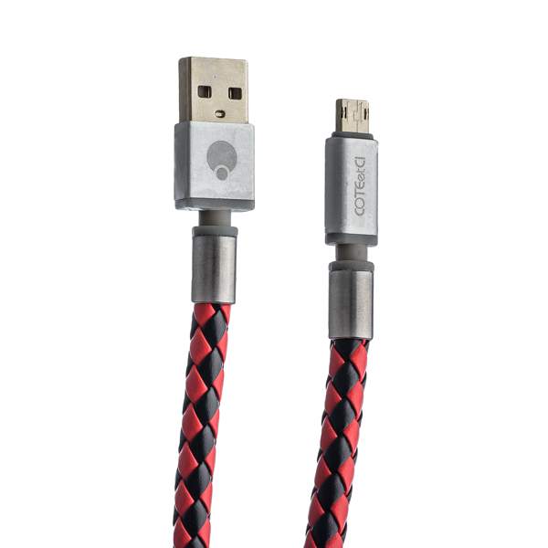 USB дата-кабель-брелок COTECi M33 FASHION series MicroUSB Keychain Cable CS2146-BR (0.25m) black/ red