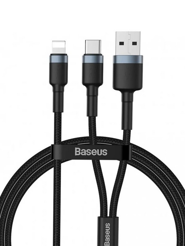 USB дата-кабель Baseus Cafule cable PD for Type-C (CATKLF-ELG1) (1.2 м) Черный