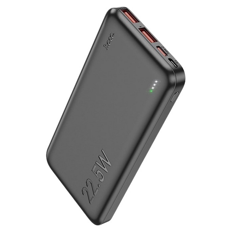 Аккумулятор внешний универсальный Hoco J101 10000 mAh Astute PD22.5W+QC3.0 power bank (2USB:5V-4.5A/ Type-C: 5V-2.4A) Черный