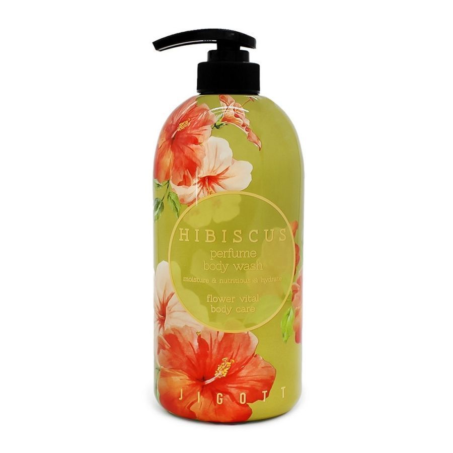 Jigott Hibiscus Perfume Body Wash Парфюмированный гель для душа с экстрактом гибискуса  750мл