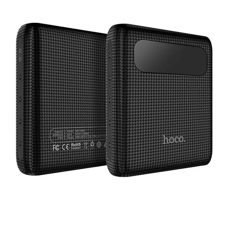 Аккумулятор внешний универсальный Hoco B20-10000 mAh Mige Power Bank (2USB: 5V-2.1A) Black Черный