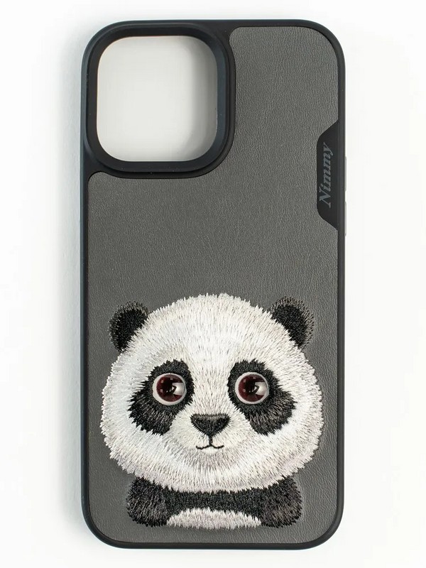 Чехол силиконовый Nimmy Friends Big Eyes series/ Panda для iPhone 15 (6.1") Черный