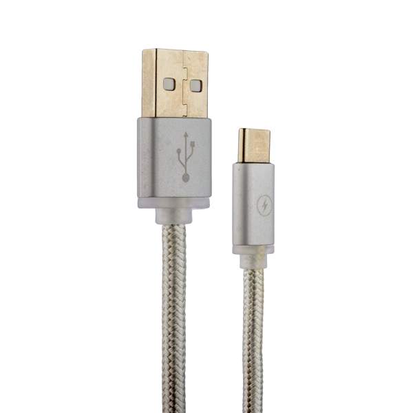 USB дата-кабель COTECi M20 NYLON series Type-C Cable CS2128-2M-TS (2.0m) Серебристый