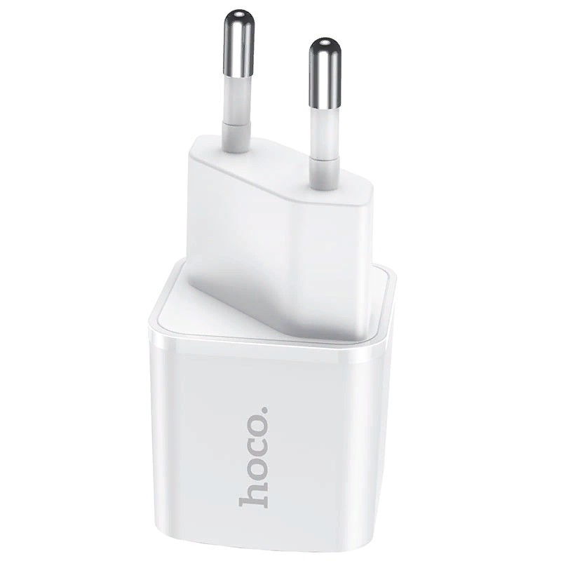 Адаптер питания Hoco N10 Starter single port PD20W+QC3.0 charger (USB-C: 5V max 3.1A/ 20Вт) Белый