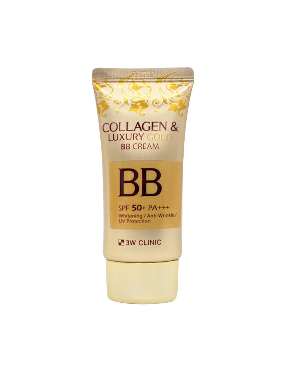 3W CLINIC Collagen & Luxury Gold BB Cream Whitening SPF50+ PA Крем с коллагеном и коллоидным золотом