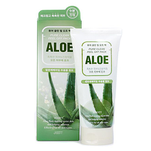 Jigott Маска-пленка для лица с экстрактом алоэ вера - Pure clean peel off pack aloe, 180мл