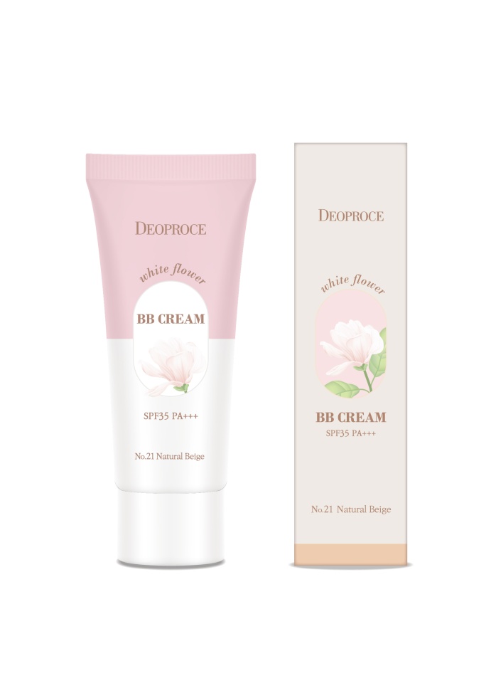 DEOPROCE WHITE FLOWER BB CREAM SPF35 PA+++ #21 Солнцезащитный ББ-крем с экстрактами белых цветов