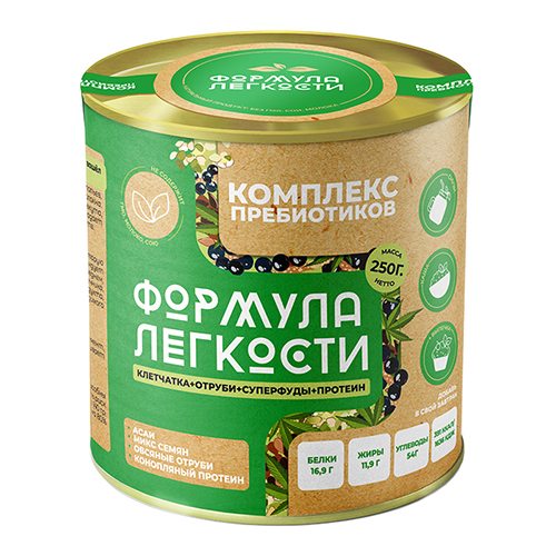 Комплекс пребиотиков "Овсяные отруби + микс семян + конопляный протеин + асаи" Формула лёгкости 250 г