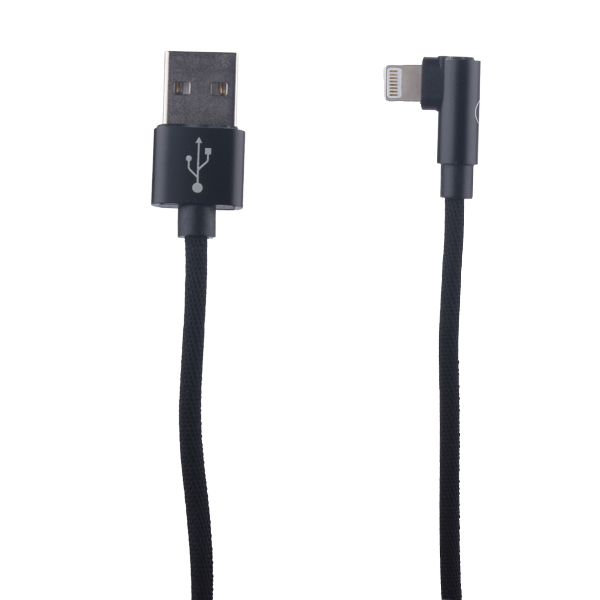 USB дата-кабель COTECi M47 L NYLON series Lightning cable QUICK CHARGE CS2161-BK (1.2 м) 2.4А Черный