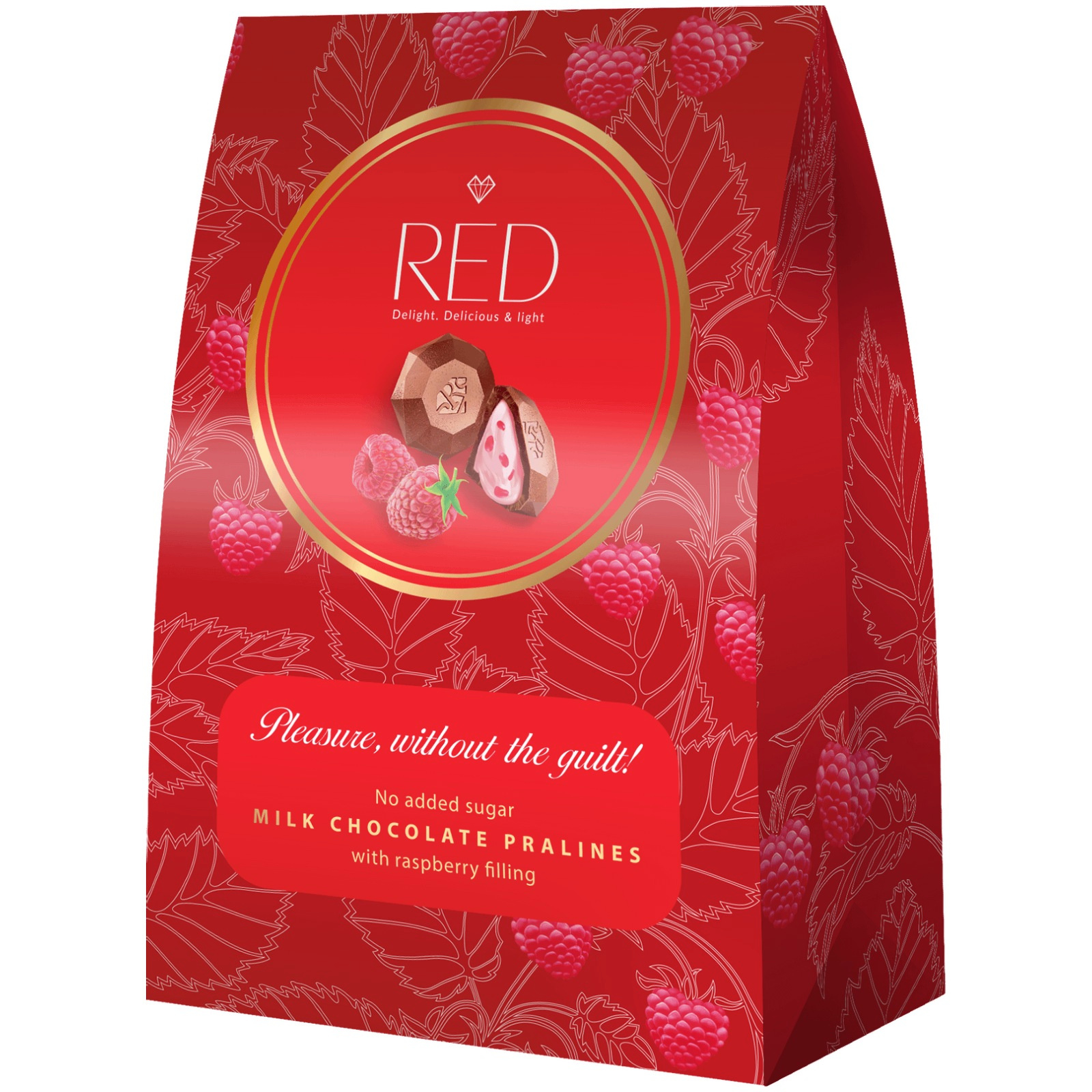 Конфеты Red Delight из молочного шоколада с малиновой начинкой, 100г