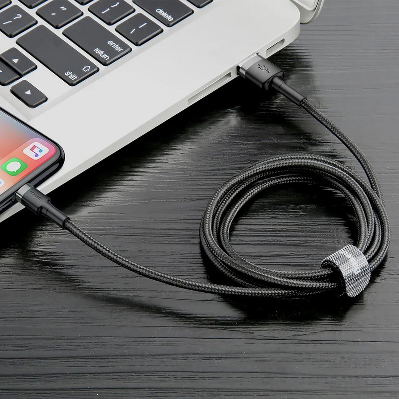 USB дата-кабель Baseus Cafule cable for Lightning (CALKLF-RG1) (3.0 м) Gray-Black