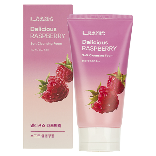 L.Sanic Delicious Raspberry Soft Cleansing Foam Очищающая пенка для умывания с экстрактом малины 150мл