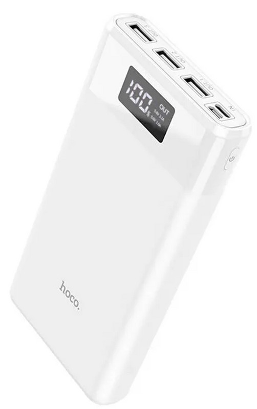 Аккумулятор внешний универсальный Hoco B35E-30000 mAh Entourage mobile Power bank (2USB: 5V-2.0A) White Белый