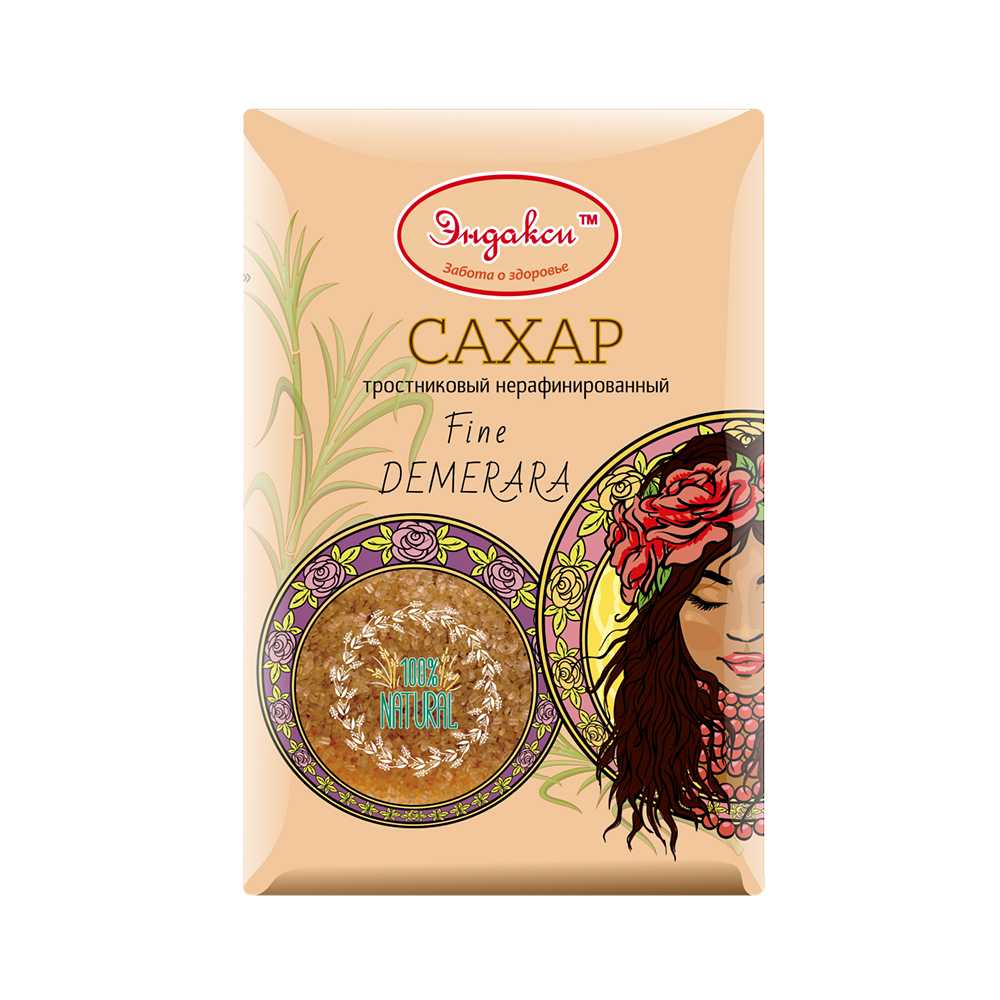 Сахар тростниковый "Fine Demerara Sugar" Эндакси 800 г