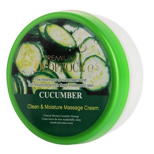 Deoproce Крем массажный с огурцом - Premium clean & moisture cucumber massage cream, 300г