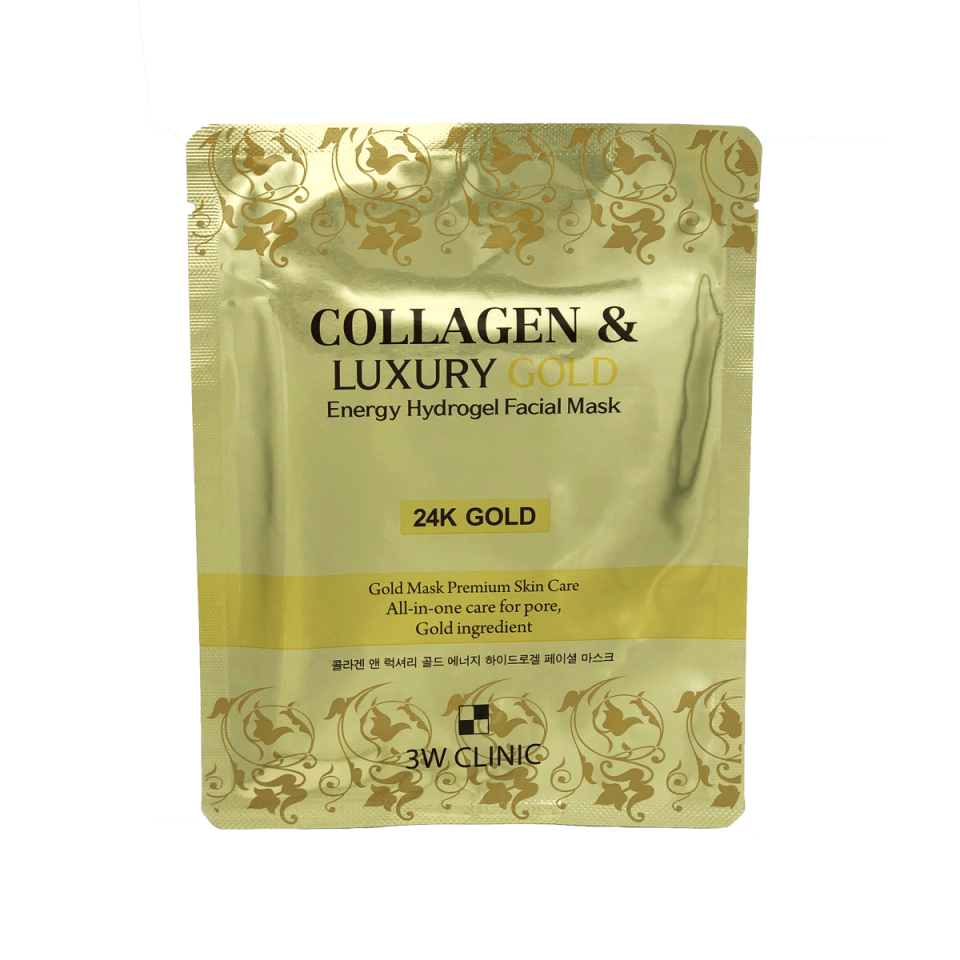 3W CLINIC Collagen & Luxury Gold Energy Hydrogel Facial Mask Гидрогелевая маска для лица с золотом