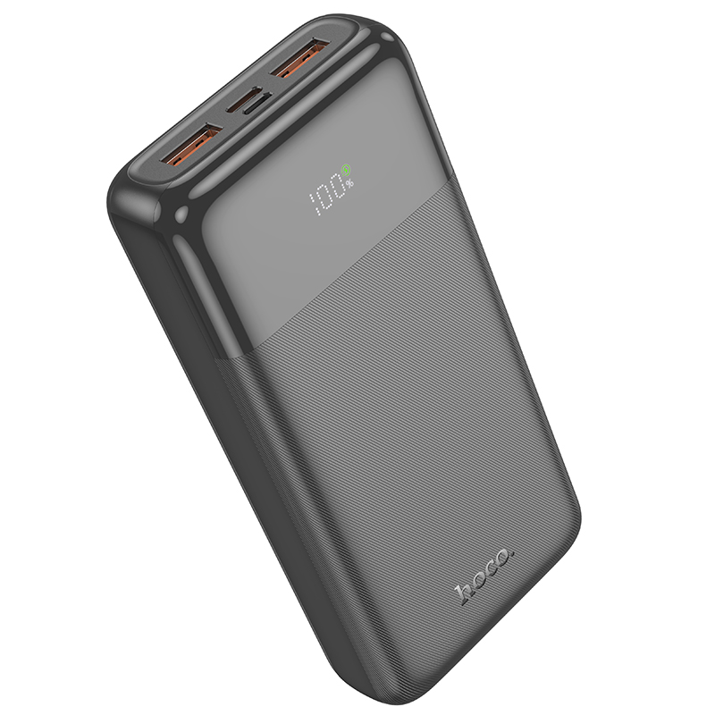 Аккумулятор внешний универсальный Hoco J121A 20000 mAh power bank 22.5W (2USB:5V-2.0A) Черный