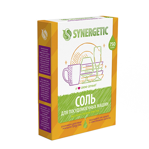 Соль для очистки посудомоечных машин Synergetic 750 г