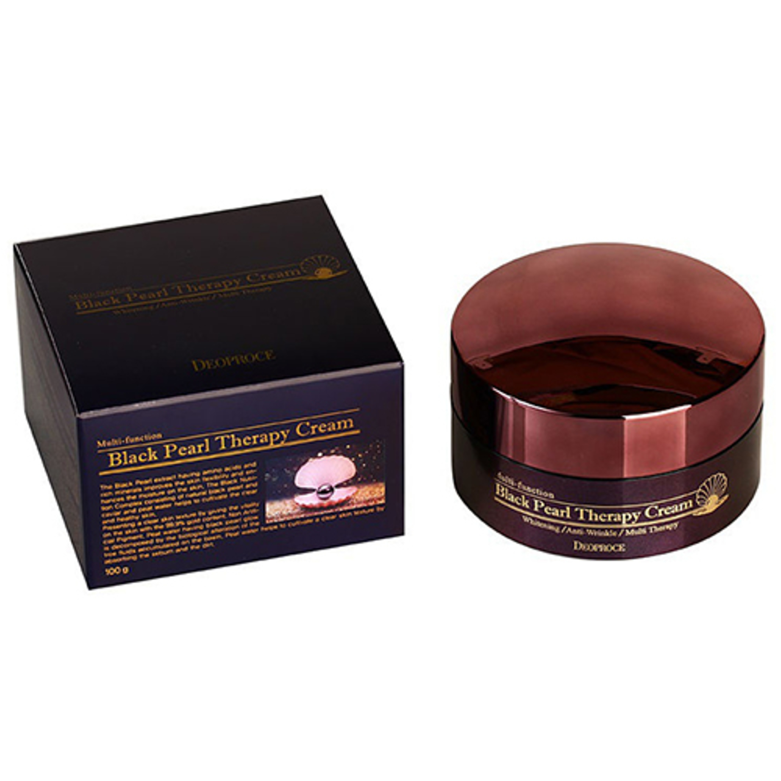 Deoproce Крем для лица с черным жемчугом антивозрастной - Black pearl therapy cream, 100г