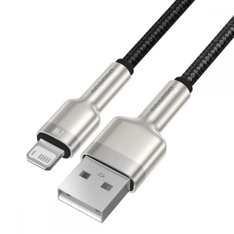 USB дата-кабель Baseus Cafule Series Metal Data Cable for Lightning 2.4A (CALJK-B01) 2.0 м Черный