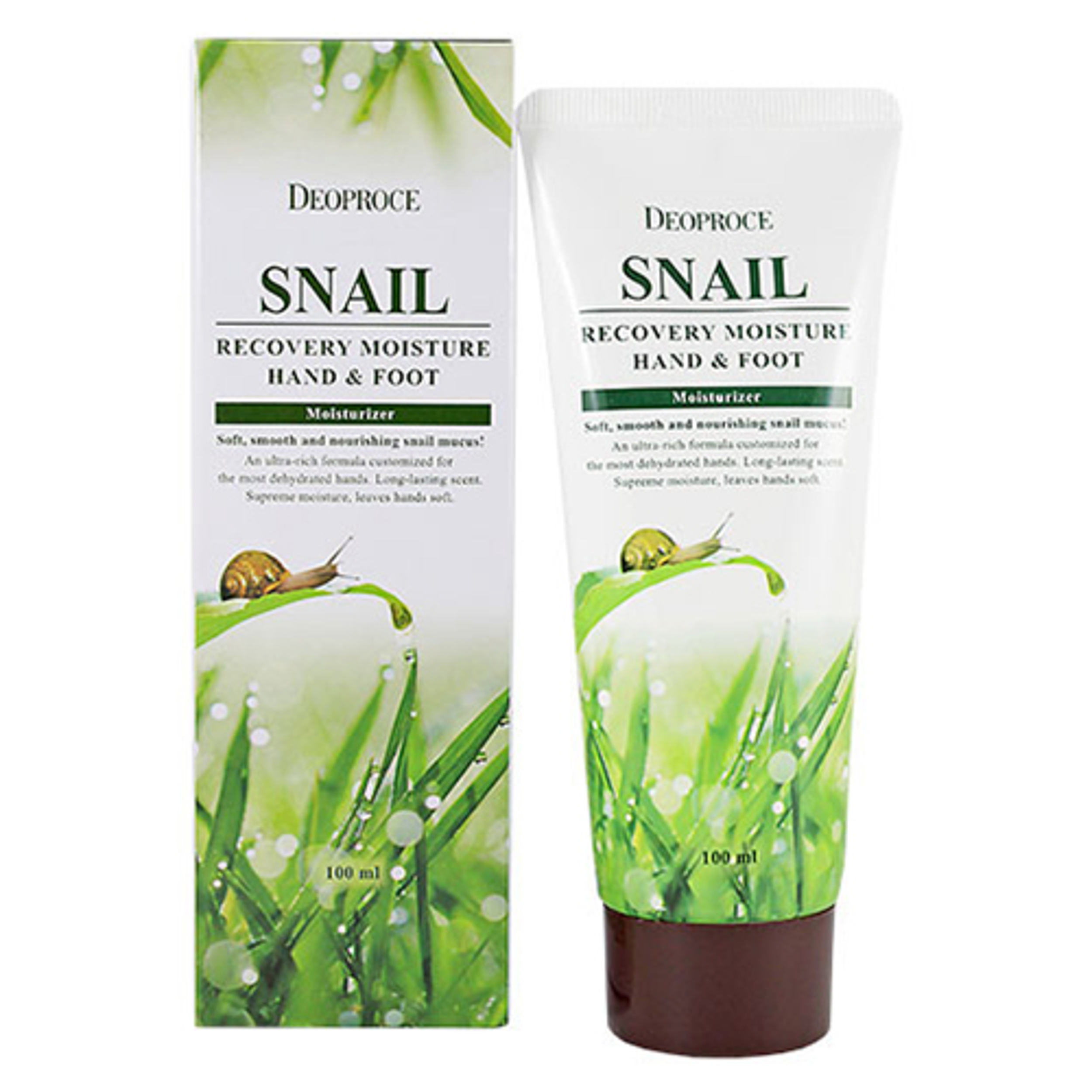 Deoproce Крем для кожи рук и ног с муцином улитки - Snail recovery moisture hand &amp; foot, 100мл