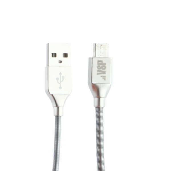 USB дата-кабель BoraSCO B-35102 в металлической оплетке 3A MicroUSB (1.0 м) Серебристый