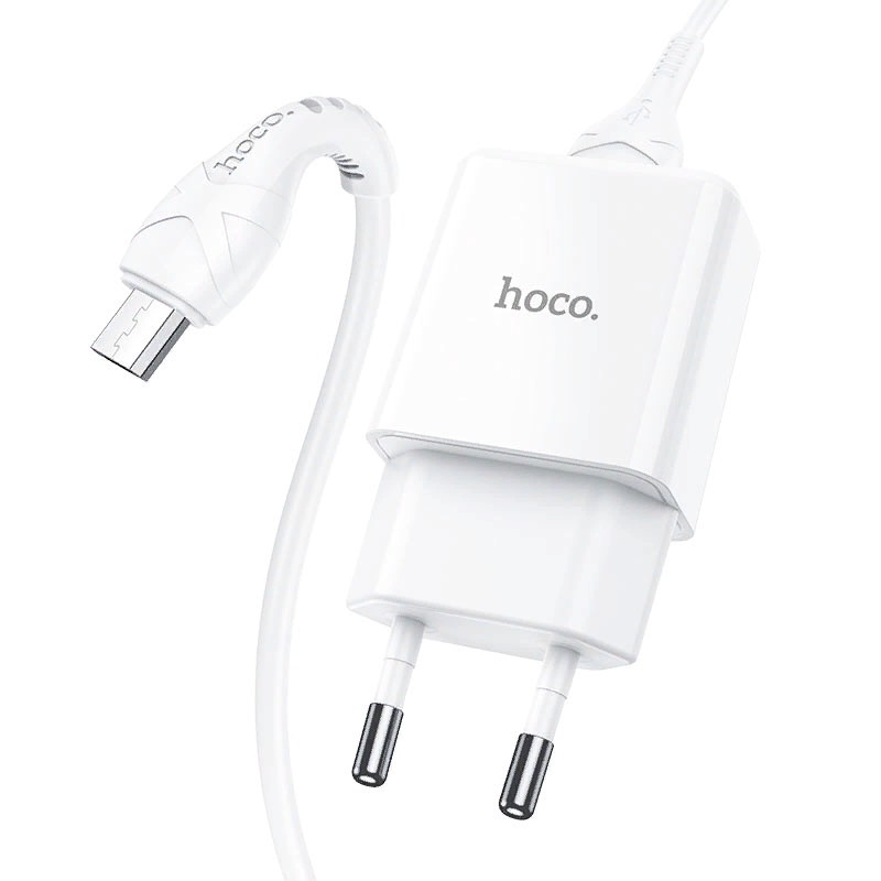 Адаптер питания Hoco N9 Especial single port charger с кабелем MicroUSB (USB: 5V max 2.1A) Белый