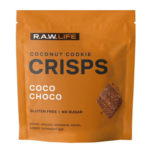 Печенье "Crisps Кокос-Шоколад" Raw Life 35 г