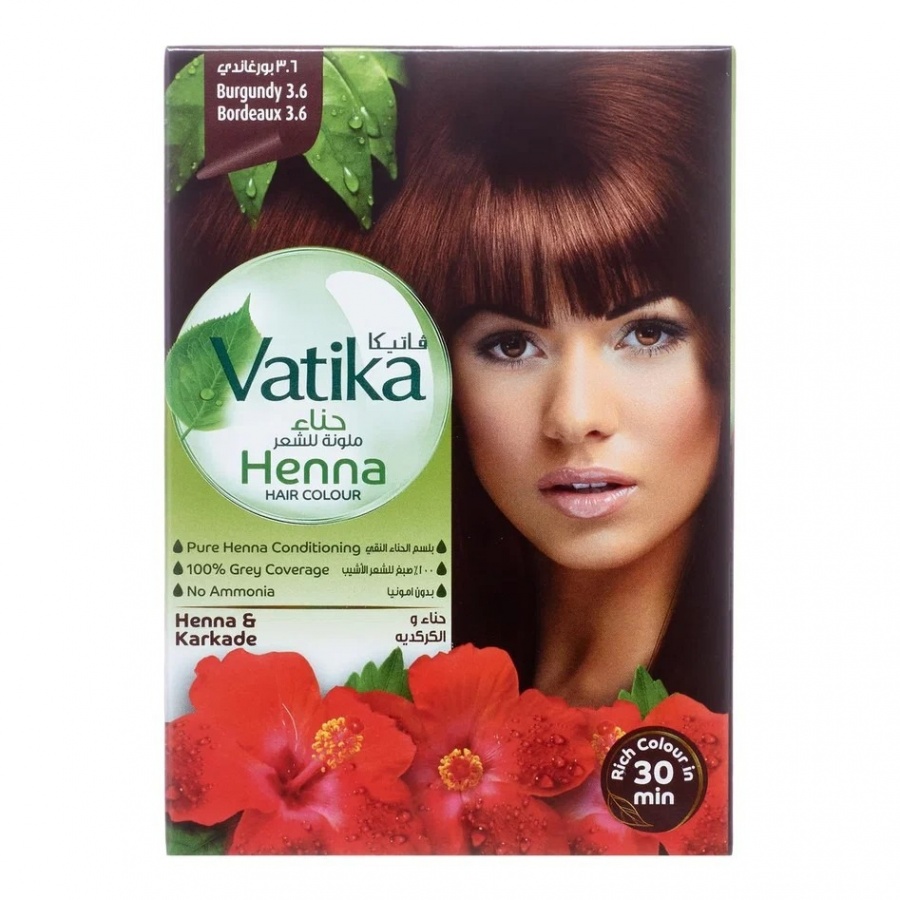 Dabur Vatika Хна для волос Бургунди 6*10г