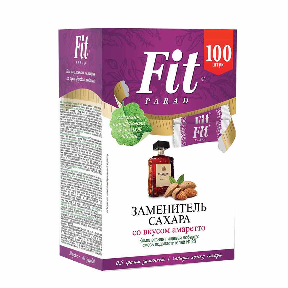 Заменитель сахара со вкусом амаретто, стики Fit Parad 50 г 100 шт