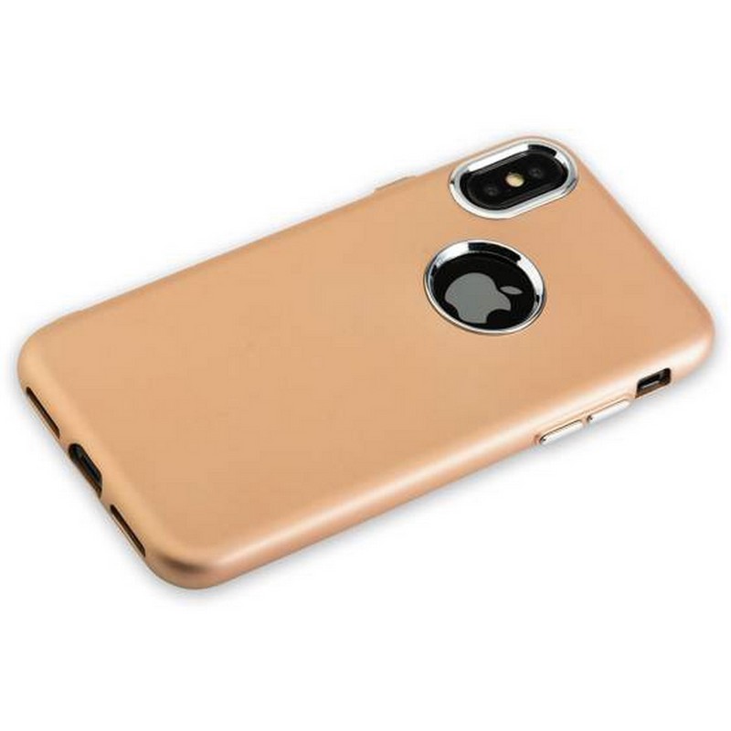 Чехол-накладка силиконовый J-case Metal touch Series Matt 0.5mm для iPhone XS/ X (5.8") Золотистый