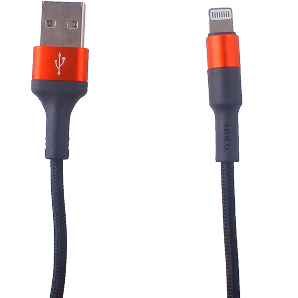 USB дата-кабель Hoco X26 Xpress charging data cable Lightning (1.0 м) Black & Red