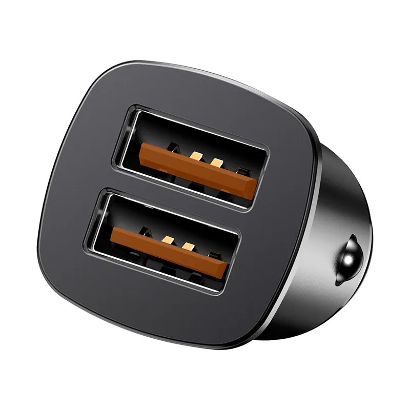 Разделитель автомобильный Baseus Square metal 30W Dual QC3.0 Quick Car Charger (2USB: 5V&5A) CCALL-DS01 Черный