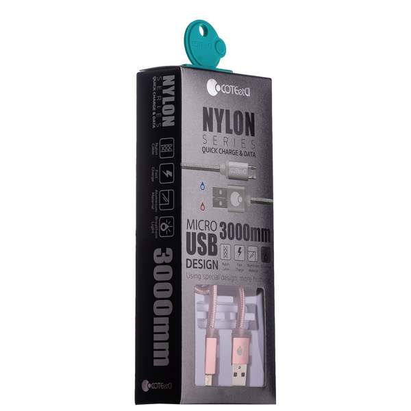 USB дата-кабель COTECi M23 NYLON series MicroUSB CS2131-3M-MRG (3.0m) розовое золото